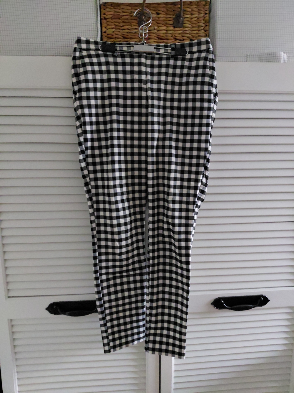 Dalia Black & White Gingham Ankle Pants